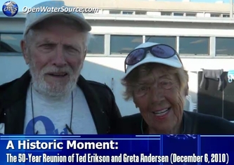 Ted Erikson with Greta Andersen 50 years later - Historic Moment